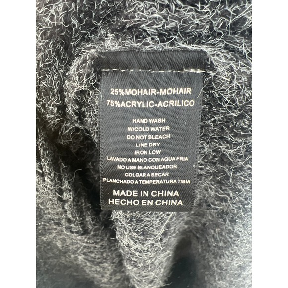 Listicle women's grey textured mohair wool oversized long sweater size large - Picture 5 of 5